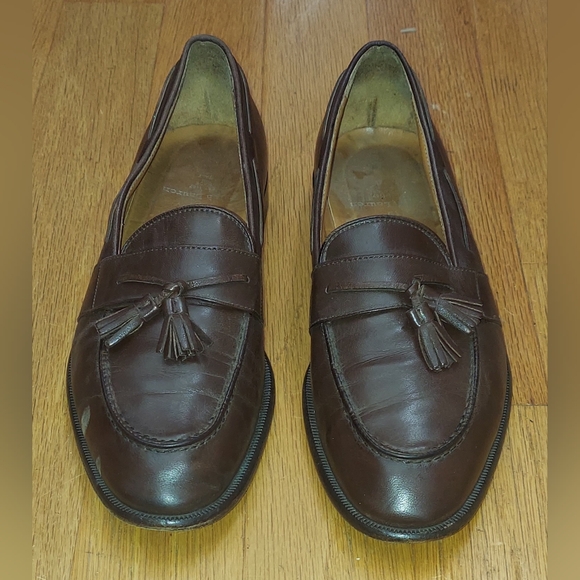 POLO RALPH LAUREN RLF 370 MEN\'S BROWN LEATHER LOAFERS SIZE 10 D MADE IN ITALY main image 4